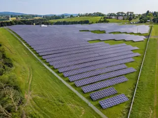 Rows of University Area Joint Authority's Phase 2 solar array in State College